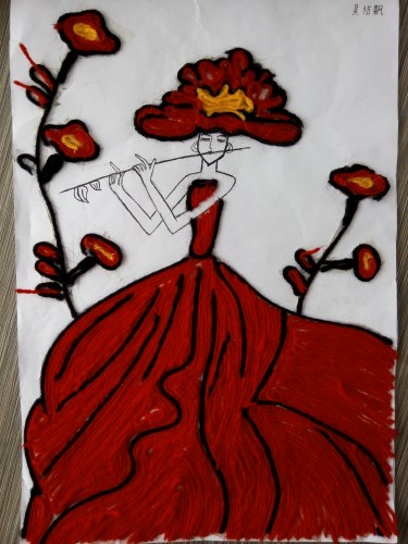 树叶粘贴画 (8)